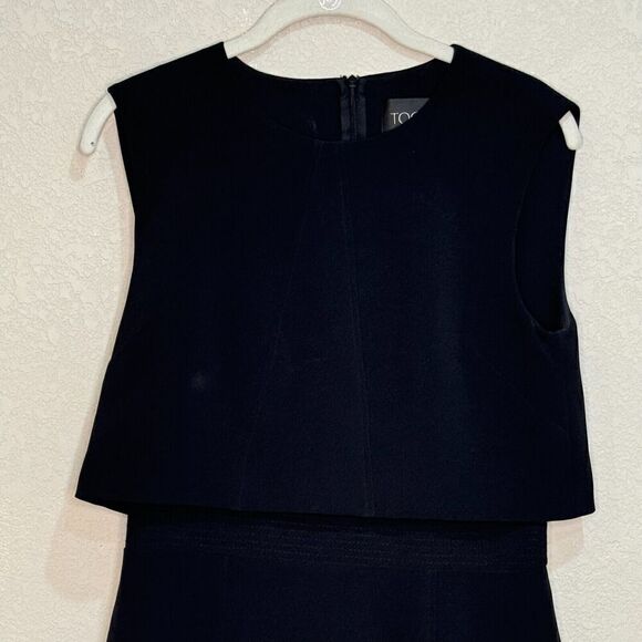 Toccin (NY) NEW Black Overlay Sheath Dress Size 6  $495 - Picture 4 of 9